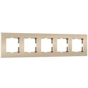 Рамка Werkel W0052911/ Рамка на 5 постов Slab (шампань софт)