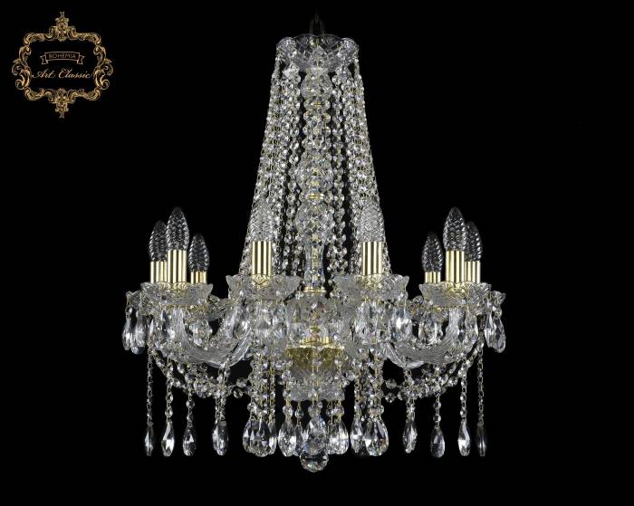 Подвесная хрустальная люстра 11.12 Art Classic 11.12.10.195.h-63.Gd.Sp