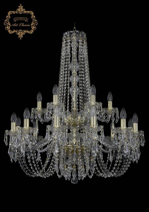 Подвесная хрустальная люстра 11.23 Art Classic 11.23.12+6.300.2d.h-94.Gd.Dr