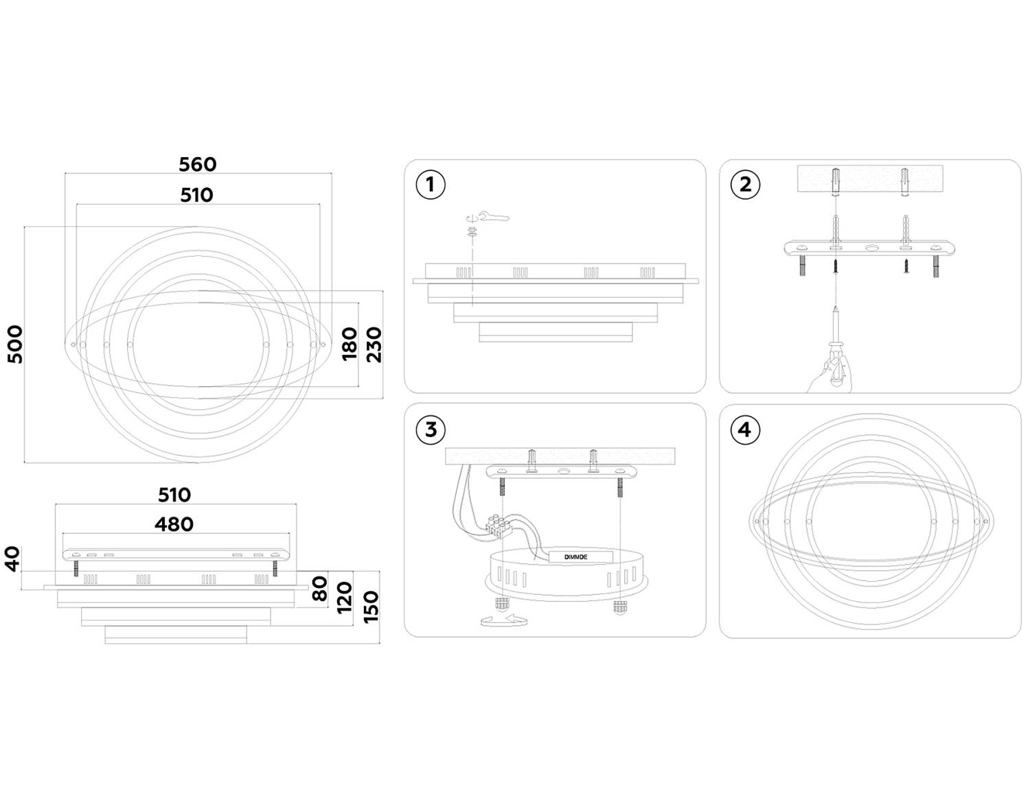 Потолочная люстра Ambrella Disk FA8524