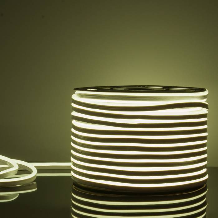 LED лента Elektrostandard Гибкий неон LS001 220V 9.6W 120Led 2835 IP67 6500K односторонний холодный белый, 50 м a040597