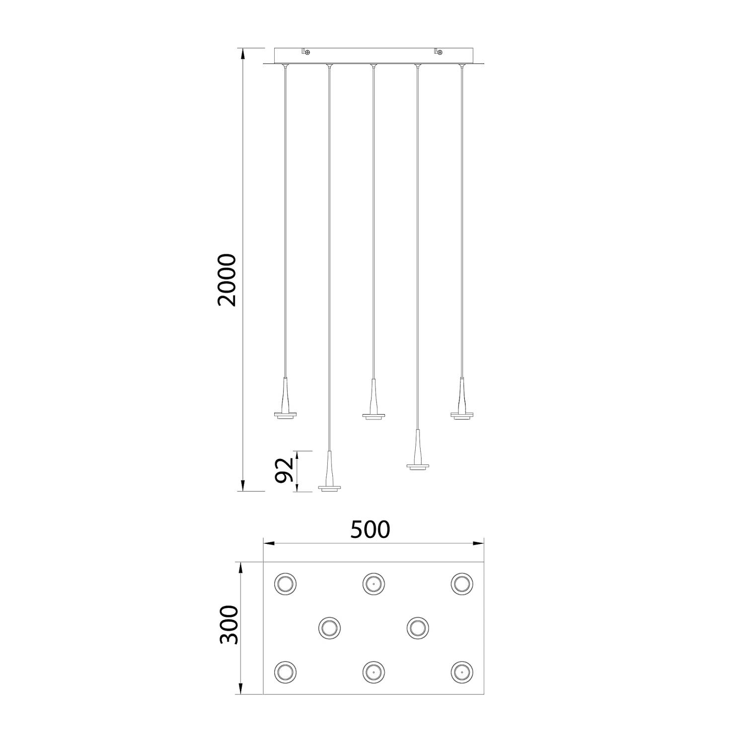 Подвесная люстра Mantra Andromeda 8934+8PL
