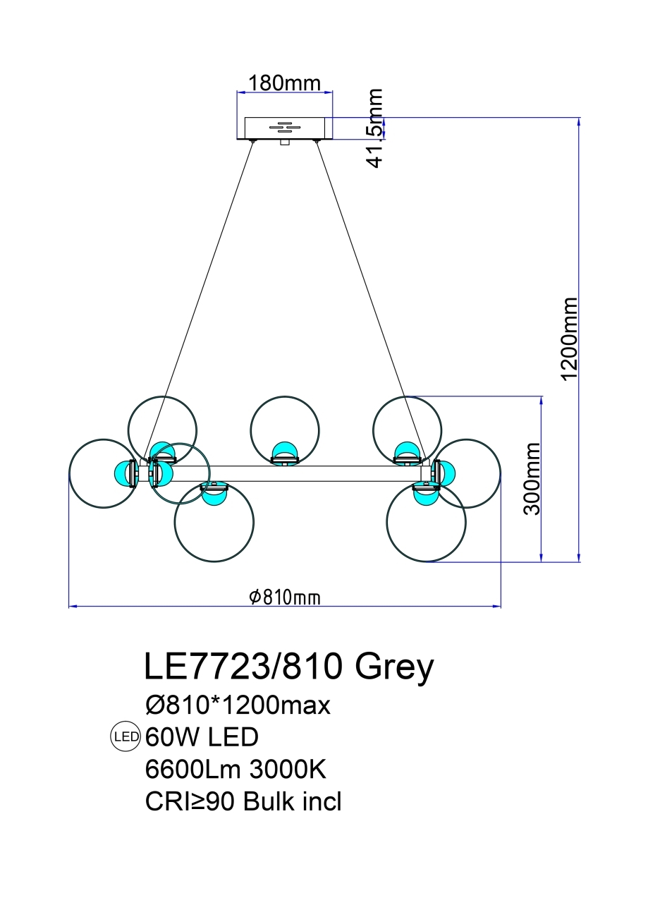 Подвесная люстра LEON Molecule LE7723/810 Chrome