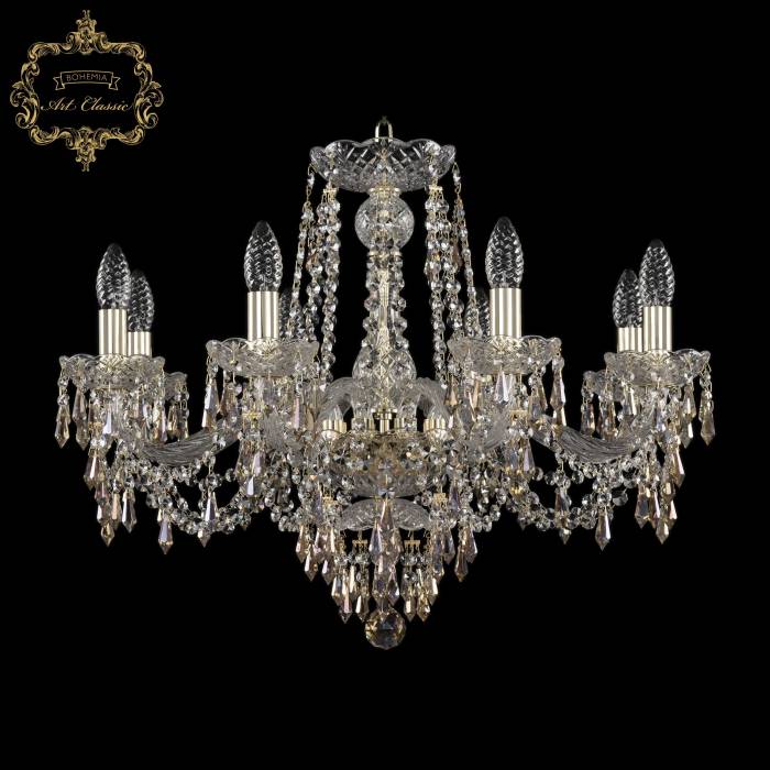 Подвесная хрустальная люстра 11.23 Art Classic 11.23.8.240.Gd.Dr.K777