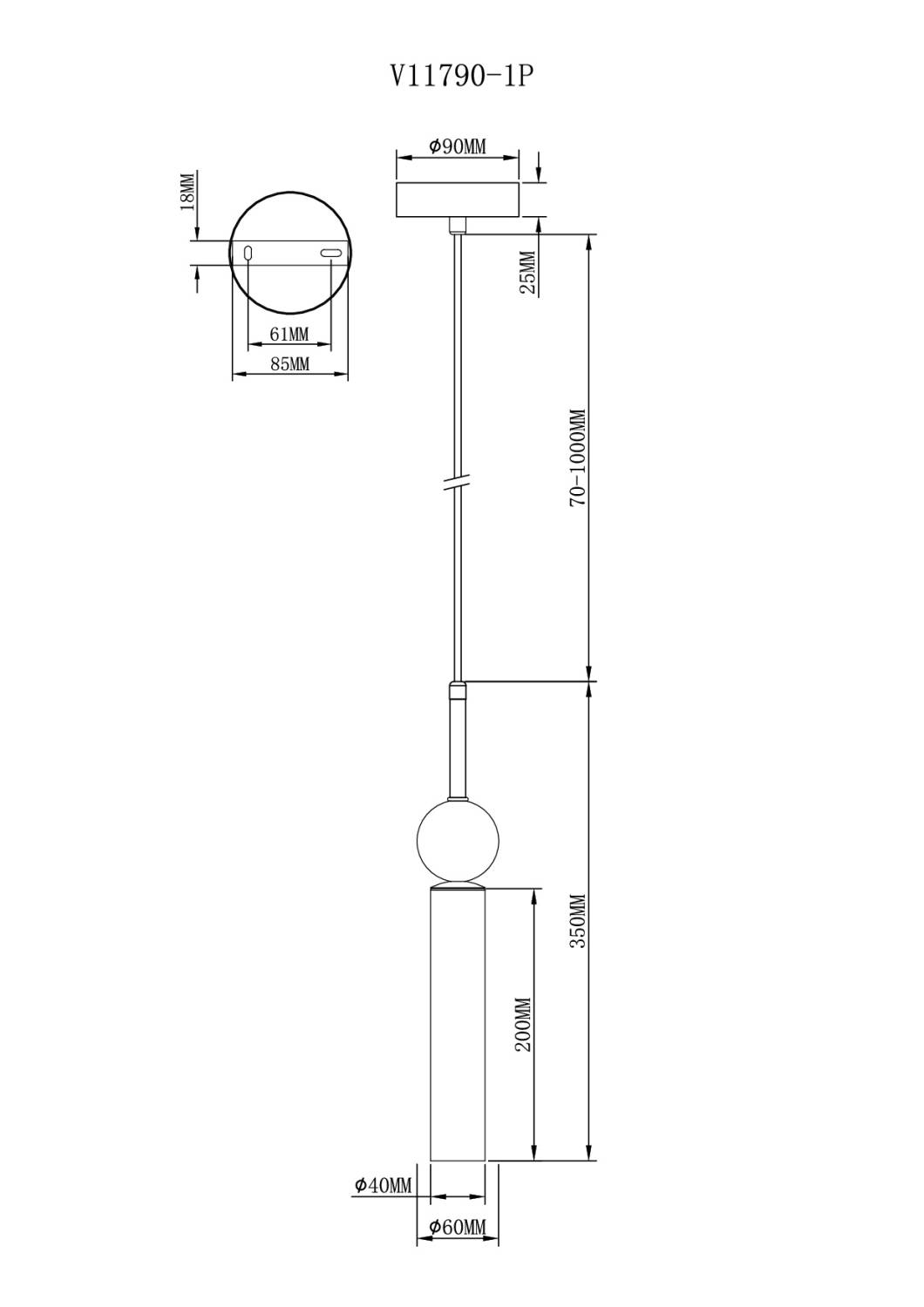 Светильник подвесной Moderli Illis V11790-1P