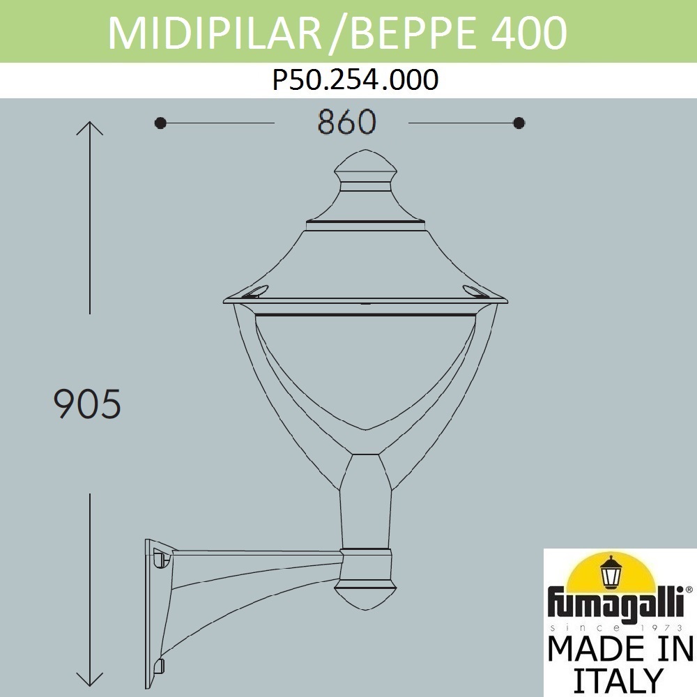 Уличный настенный светильник Fumagalli Beppe P50.254.000.AXH27