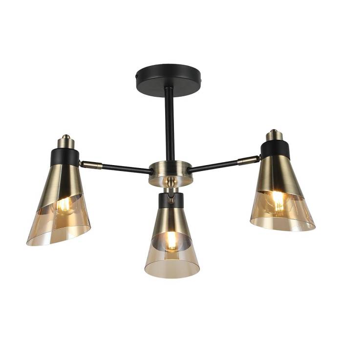 Люстра потолочная Е14 3*40Вт MD.51902-3-S-BK+AB