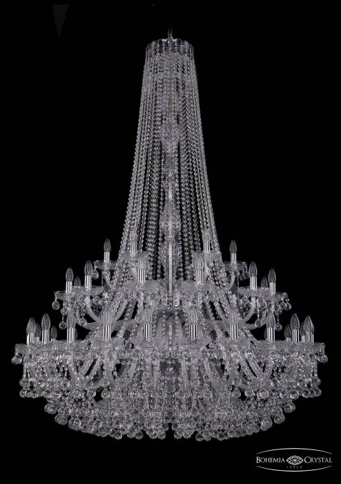 Подвесная хрустальная люстра 1409 Bohemia 1409/24+12+6/460/h-174/2d Ni