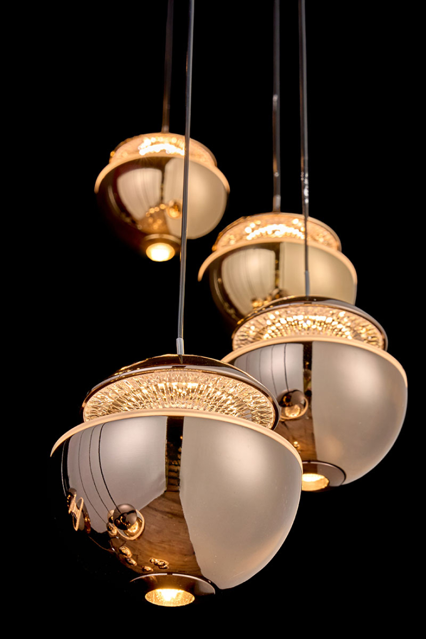 Люстра каскадная LEON Jelly LE7711/19 Gold/Black Chrome