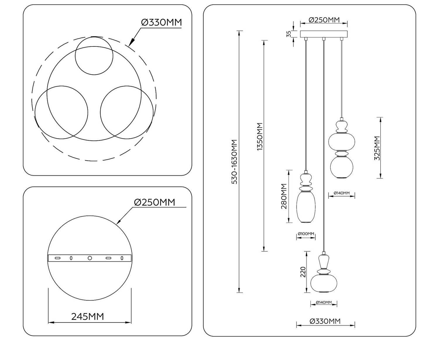 Светильник подвесной Ambrella Ceramo Modern LH53143