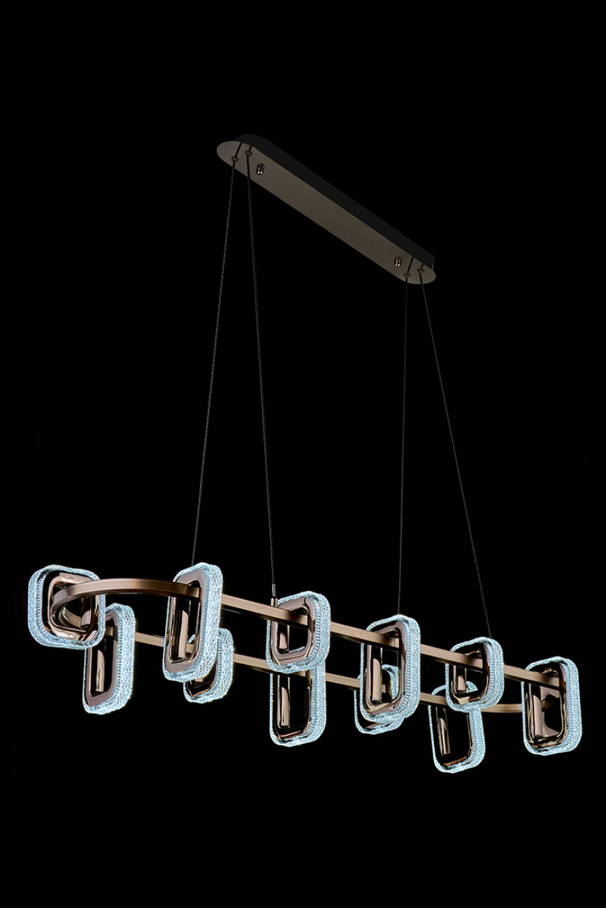 Подвесная люстра LEON Theona LE7701/12L Grey/Black Chrome