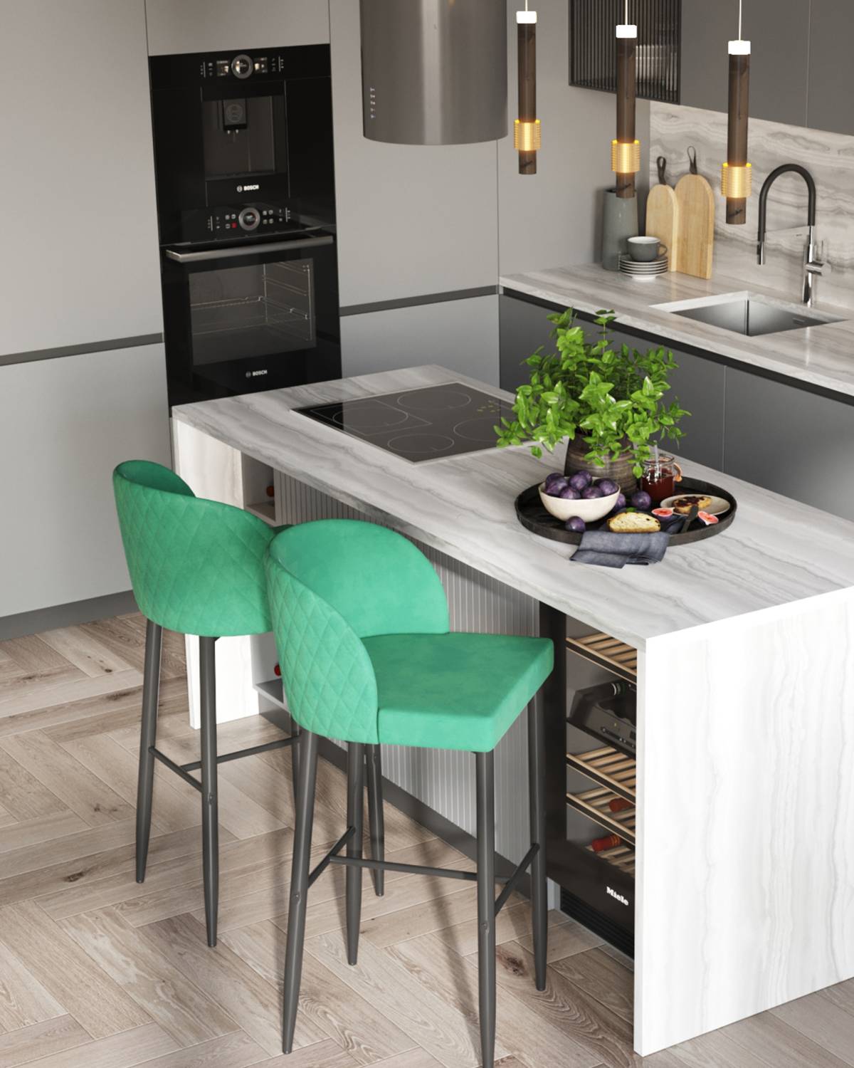 Барный стул Stool Group Оскар MC11B VELVET HLR-56 DUAL