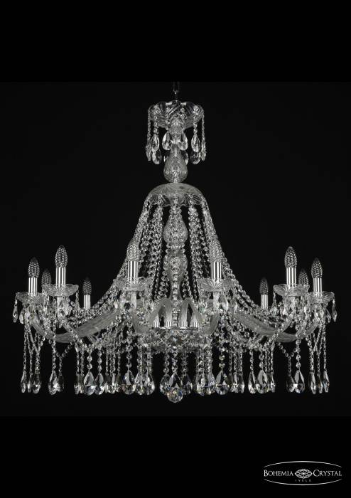 Подвесная хрустальная люстра 1413 Bohemia 1413/12/360/XL-100 Ni