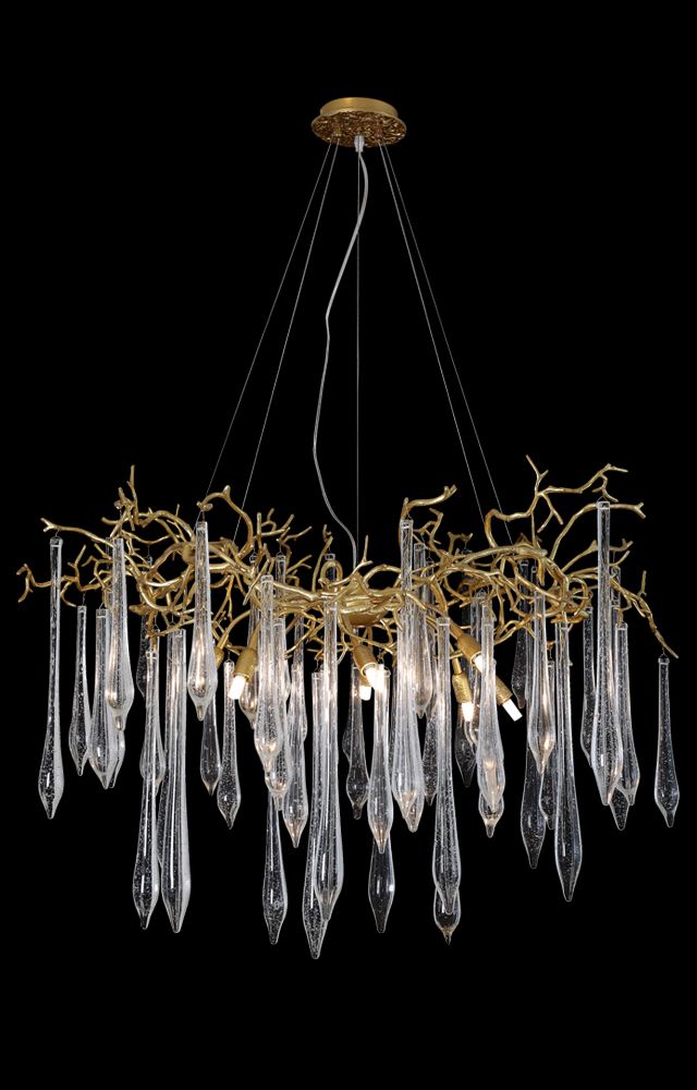 Подвесная люстра Crystal Lux Reina REINA SP8 D1000 GOLD PEARL