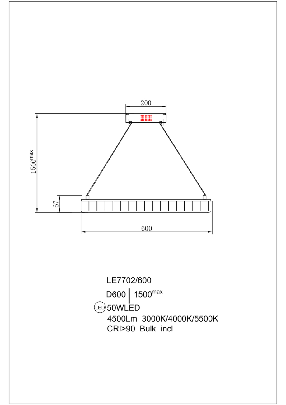 Подвесная люстра LEON Christine LE7702/600 Gold