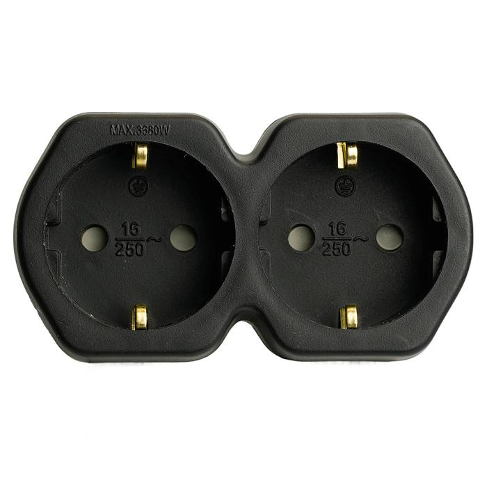 Разветвитель сетевой 2-местный с/з Stekker ADP16-12-21 50107