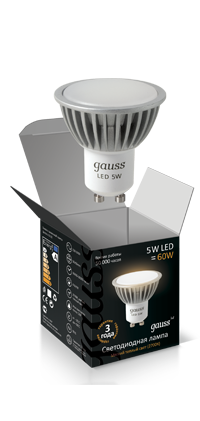 Светодиодные лампочки Gauss 101506105 (GU10)  (5Вт)  (3000K) 