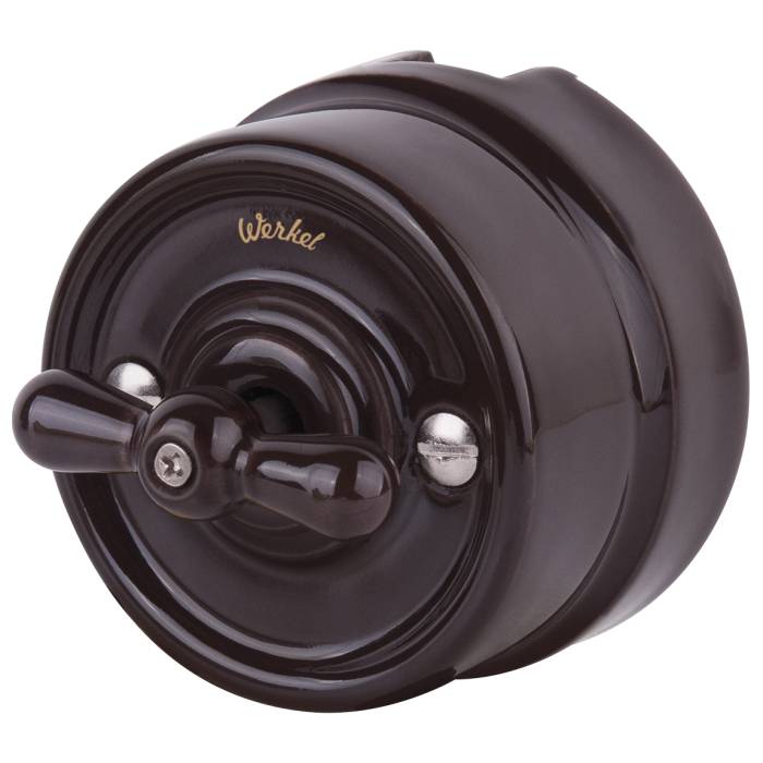 Выключатель Werkel W5620014/ Выключатель на 4 положения двухклавишный (коричневый) Ретро