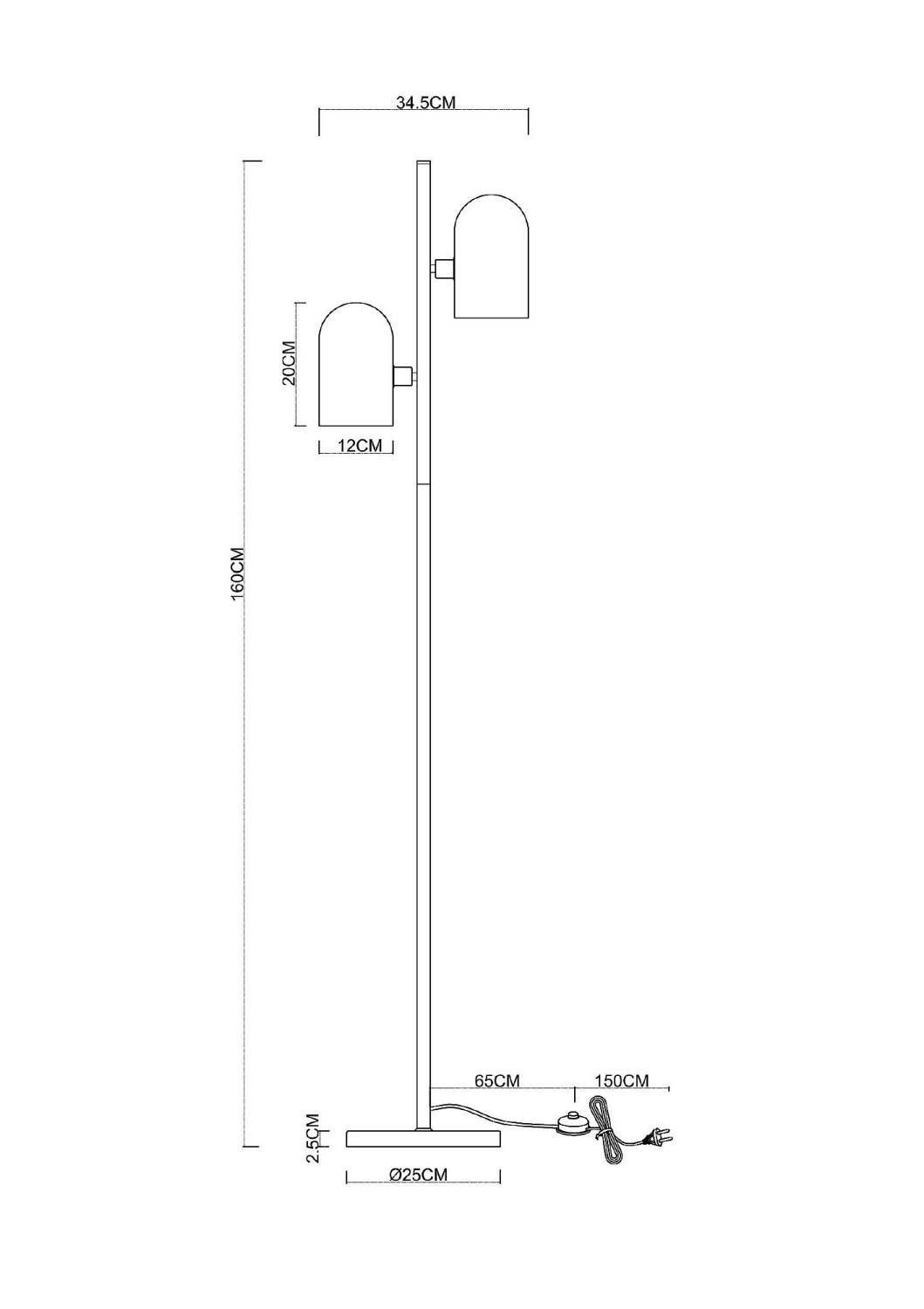 Торшер Arte Lamp Cassel A5454PN-2PB