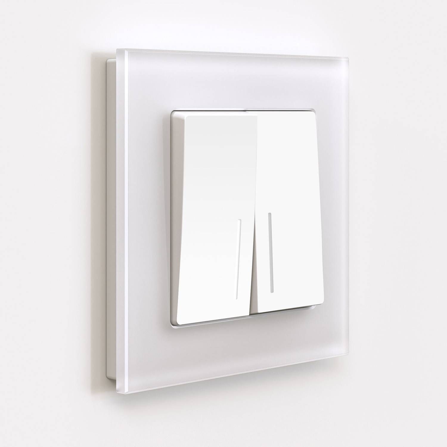 Выключатель Werkel W1120161/ Выключатель двухклавишный с подсветкой (белый матовый)