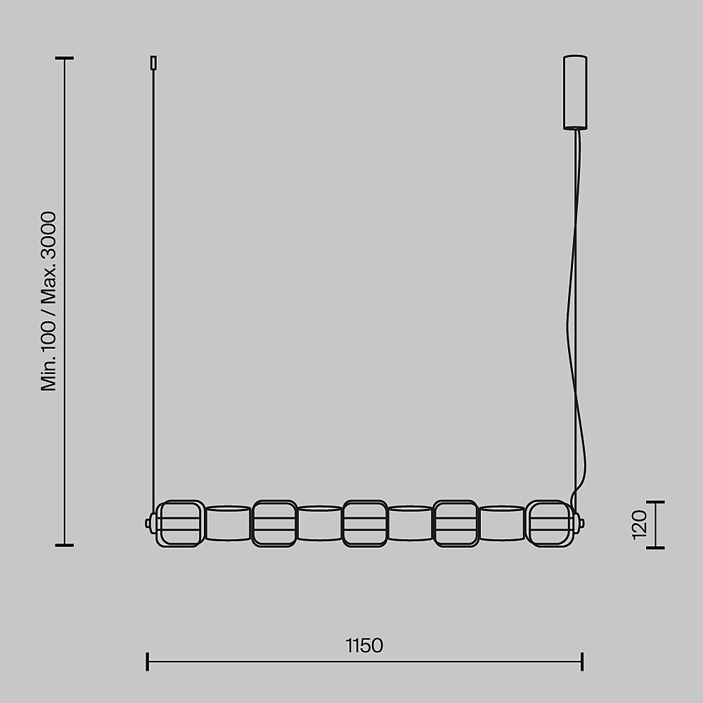 Светильник подвесной Maytoni Ritmo MOD381PL-L45B3K