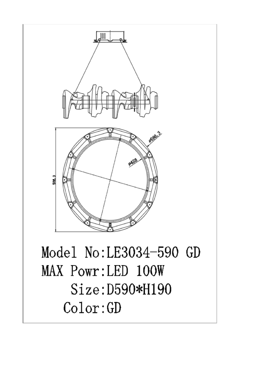 Подвесная люстра LEON Jamila LE3034/590 GD