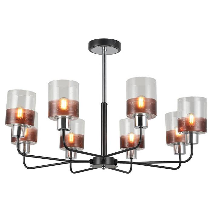 Люстра потолочная Е27 8*60Вт MD.2727-8-S-BK+CH