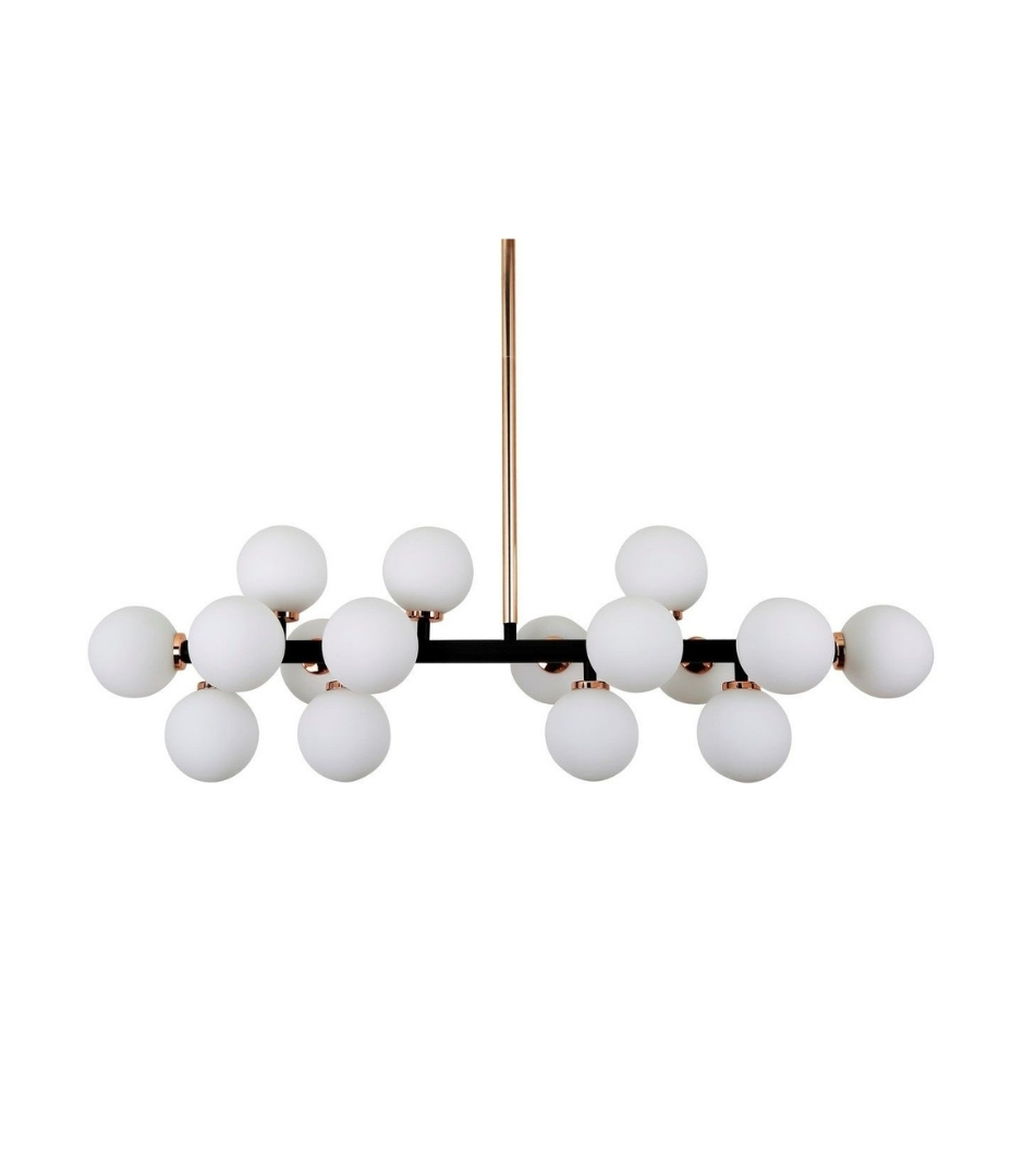 Люстра на штанге Lumina Deco Petrica LDP 6033-16 BK+GD