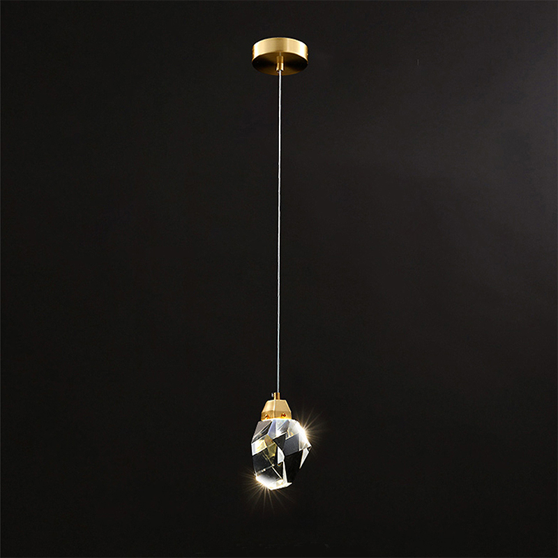 Светильник подвесной Delight Collection Crystal rock II 9701P/1 brass