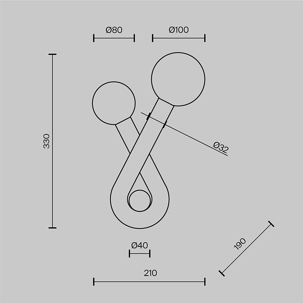 Настенное бра Maytoni Vortex MOD476WL-02BS