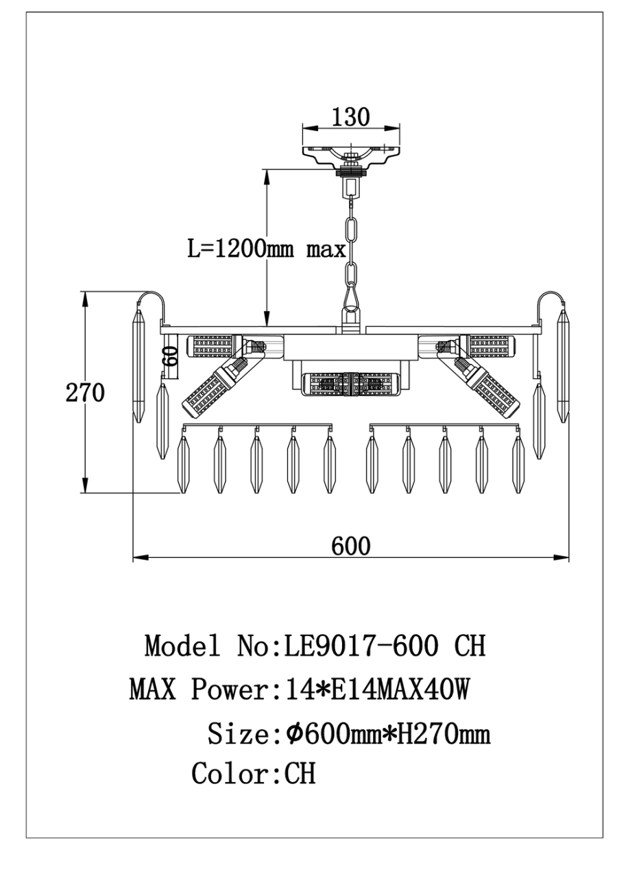 Подвесная люстра LEON Catherine LE9017/600 CH