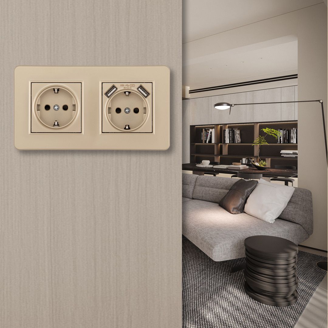 Розетка Arte Milano Set16-2 SET16-2-47-1-40-1 shampan