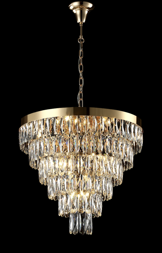 Подвесная люстра Crystal Lux Abigail ABIGAIL SP-PL15 D620 GOLD/TRANSPARENT