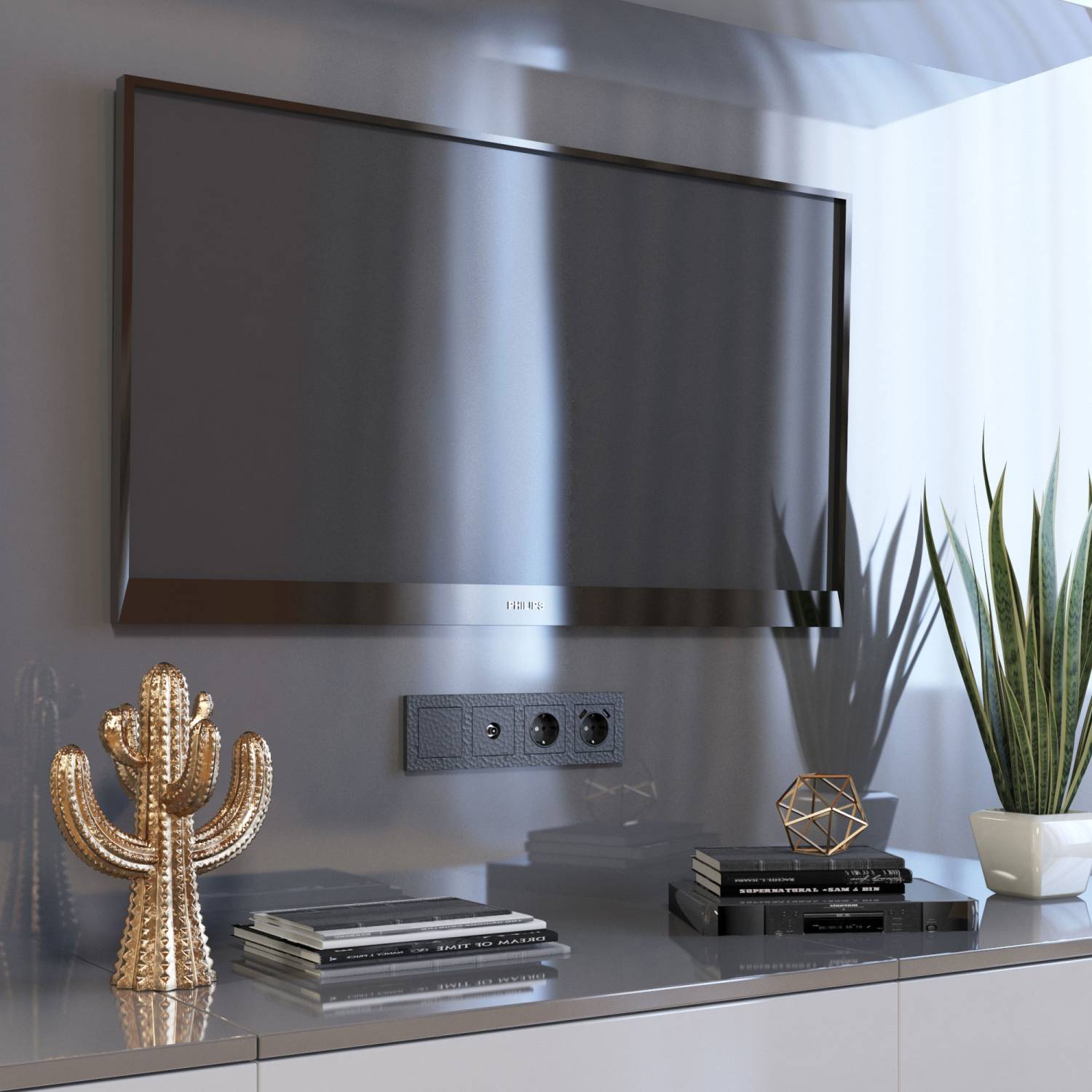 Накладка на механизм Werkel W1279508/ Накладка для розетки USB (hammer черный)