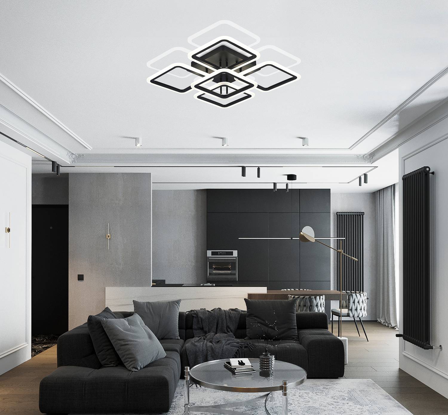 Потолочная люстра Natali Kovaltseva Spektr HIGH-TECH LED LAMPS 82022 BLACK