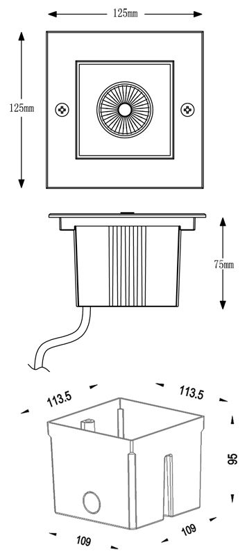 Уличный встраиваемый Deko-Light Square COB 730209