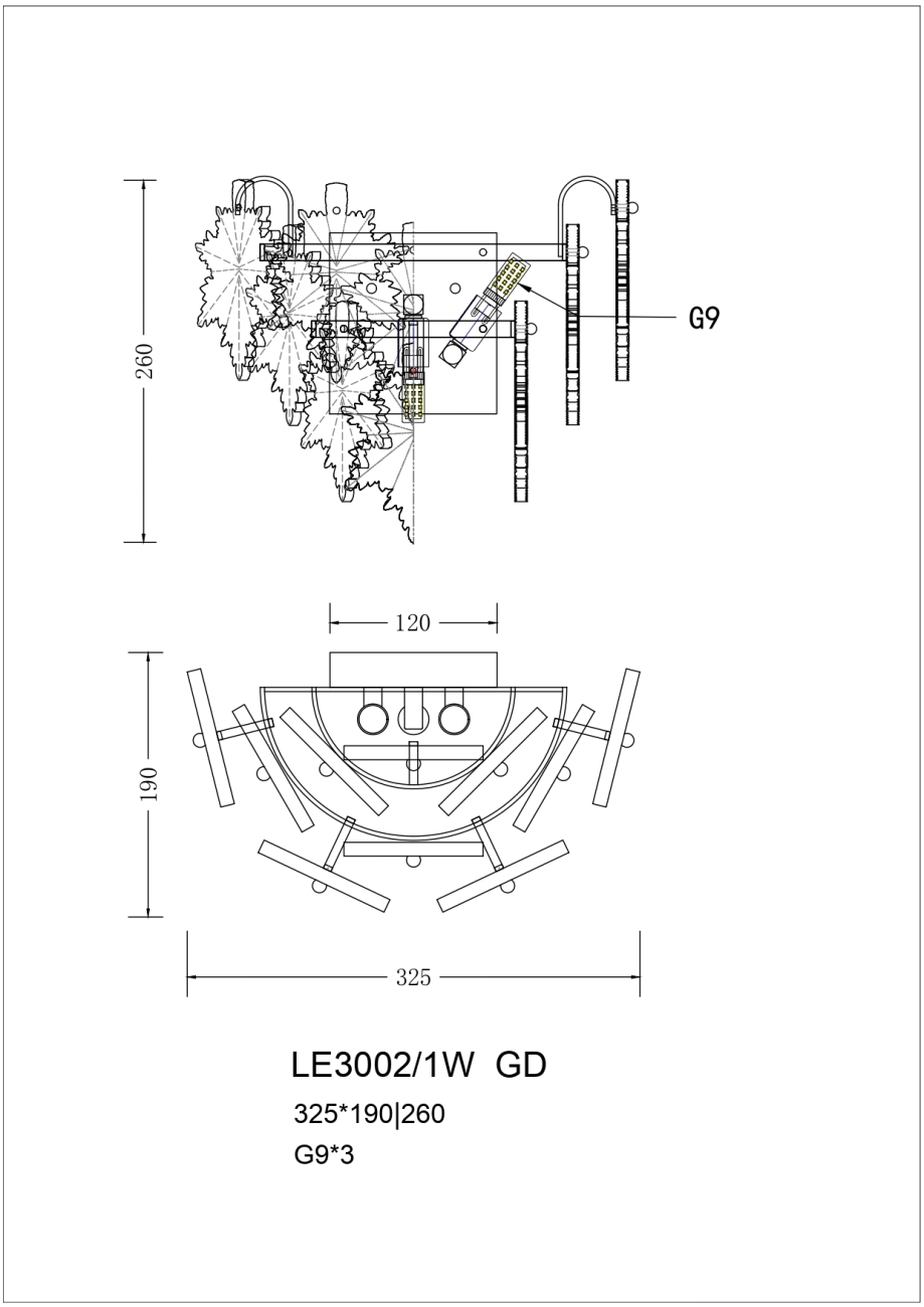 Настенное бра LEON Erable LE3002/1W GD