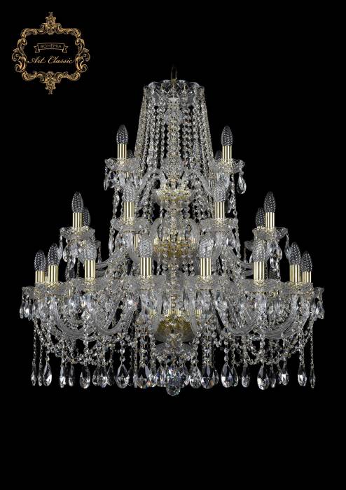 Подвесная хрустальная люстра 11.12 Art Classic 11.12.16+8+4.300.3d.Gd.Sp