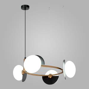 Подвесная люстра Eurosvet Moity 70150/4 черный/латунь Smart