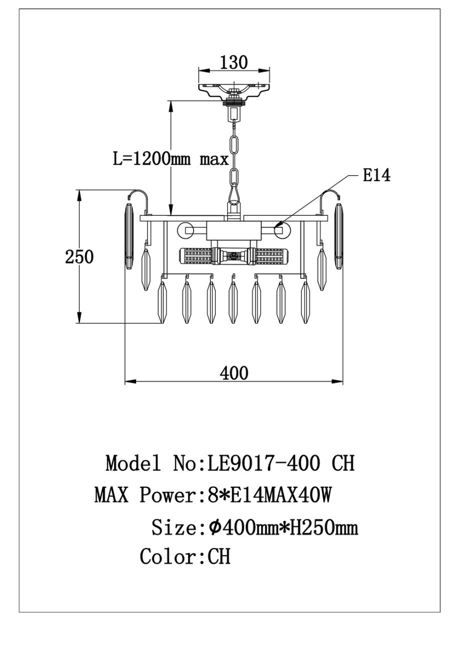 Подвесная люстра LEON Catherine LE9017/400 CH