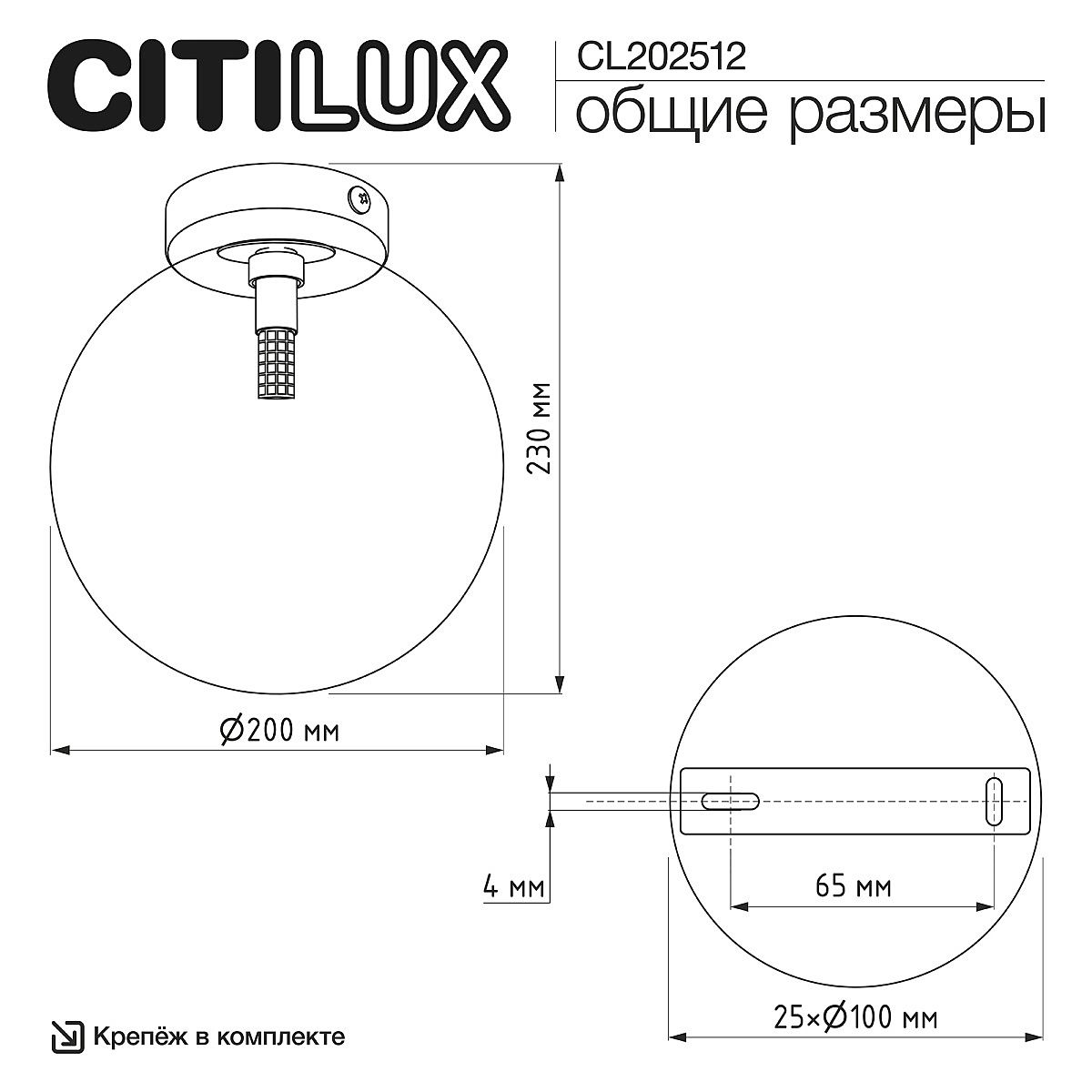 Светильник потолочный Citilux Orton CL202512