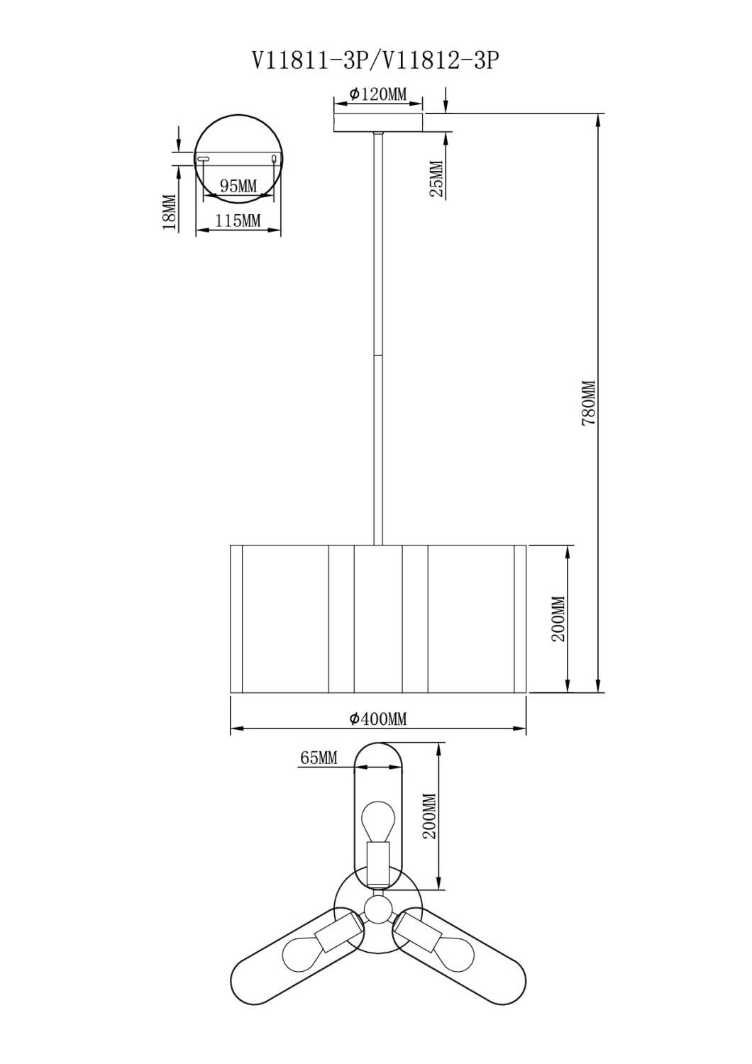 Подвесная люстра Moderli Metalicana V11811-3P