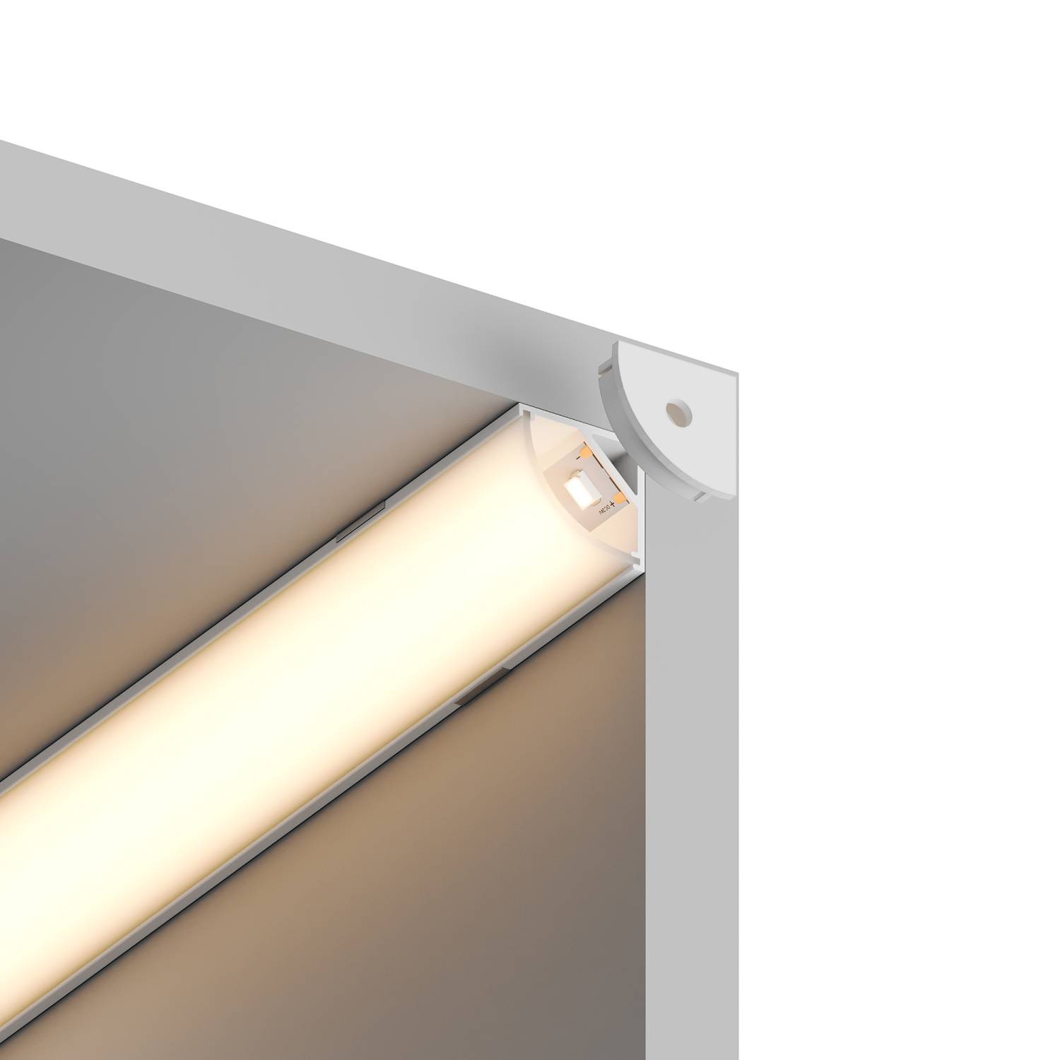 Накладной угловой внутренний профиль для светодиодной ленты-2м, белый Hesby Lighting Line HSBL_0197