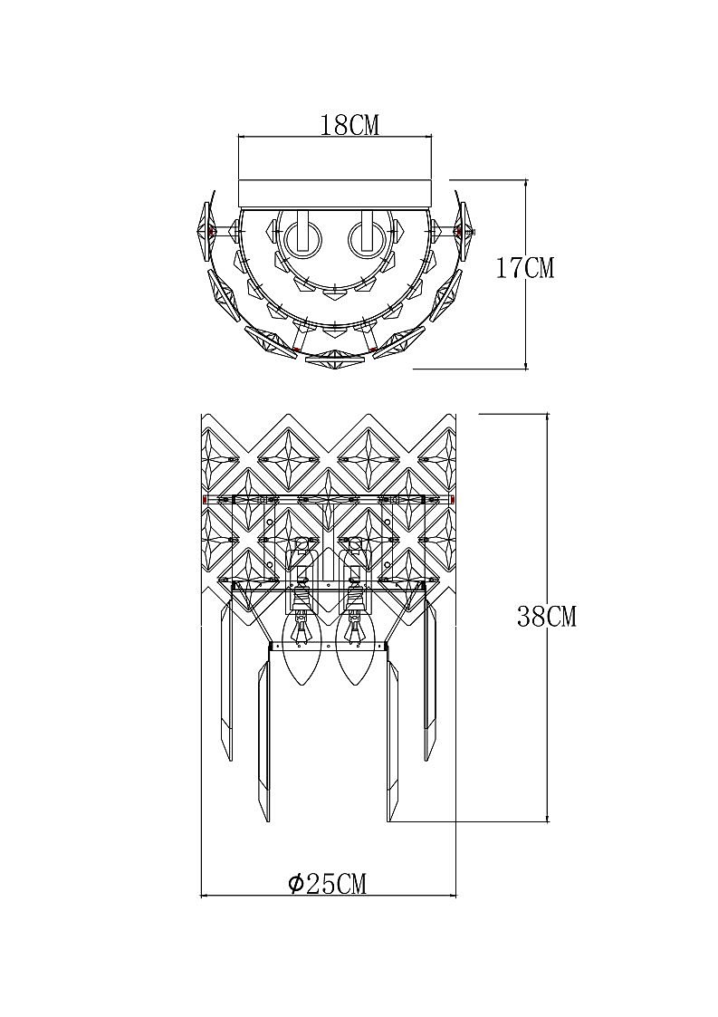 Настенное бра Arte Lamp Wezen A1006AP-2CC