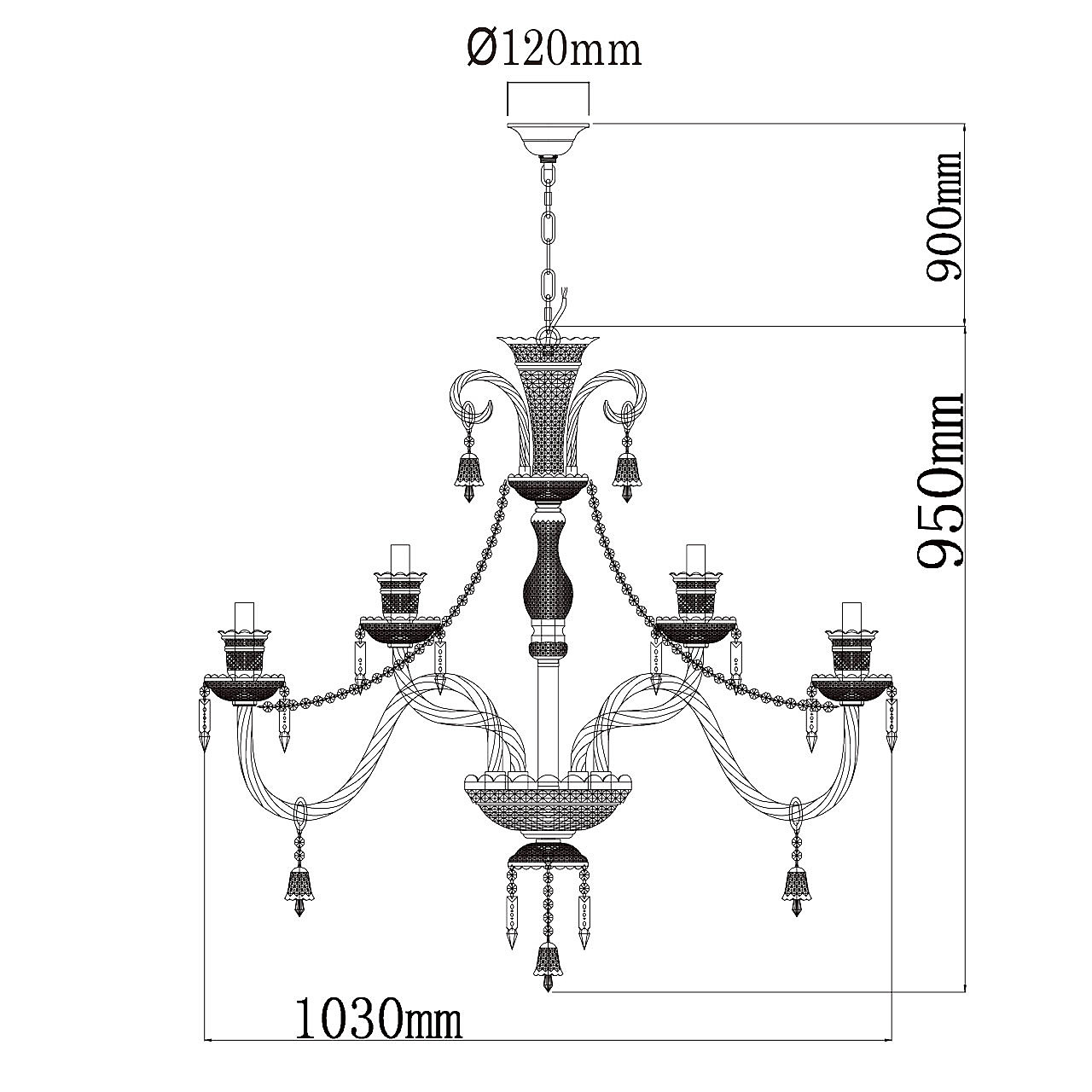 Подвесная хрустальная люстра Барселона Chiaro 313012418