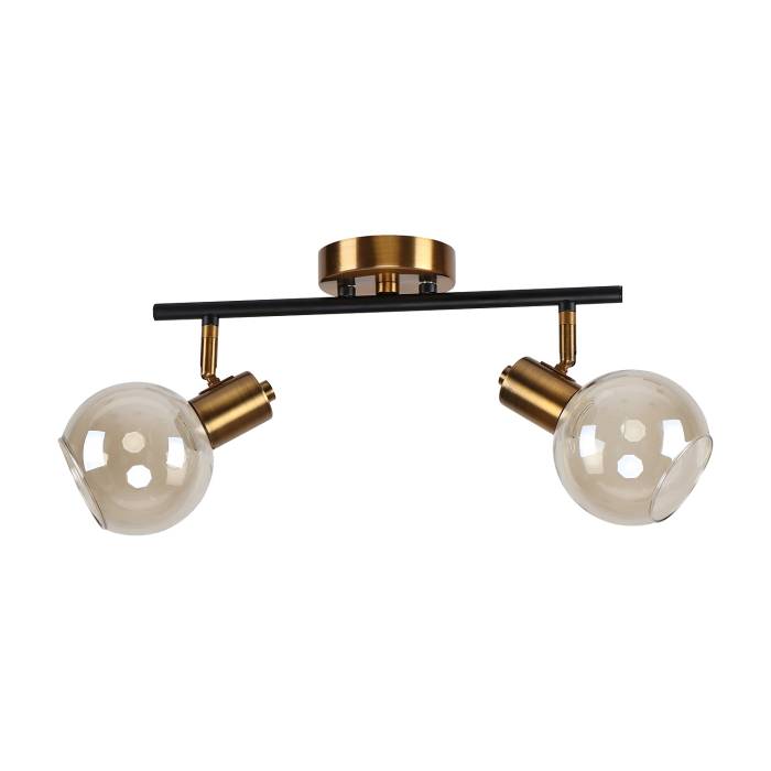 Светильник спот ЭкономСвет 20783 20783/2GD+BK BR