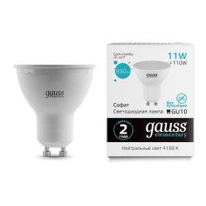 Светодиодные лампочки Gauss 13621 (GU10)  (11Вт)  (4100K) 