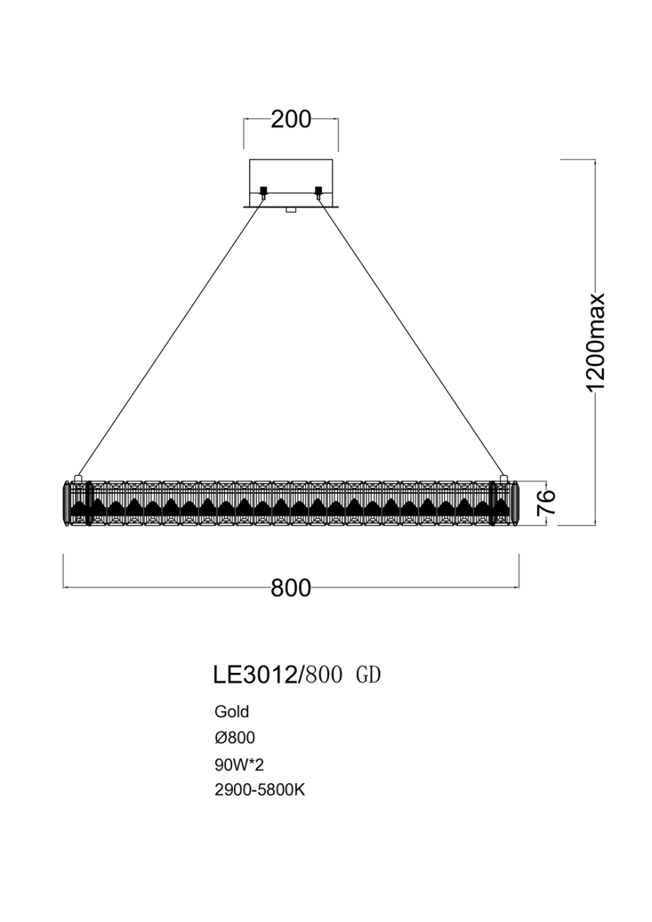 Подвесная люстра LEON Delaina LE3012/800 GD