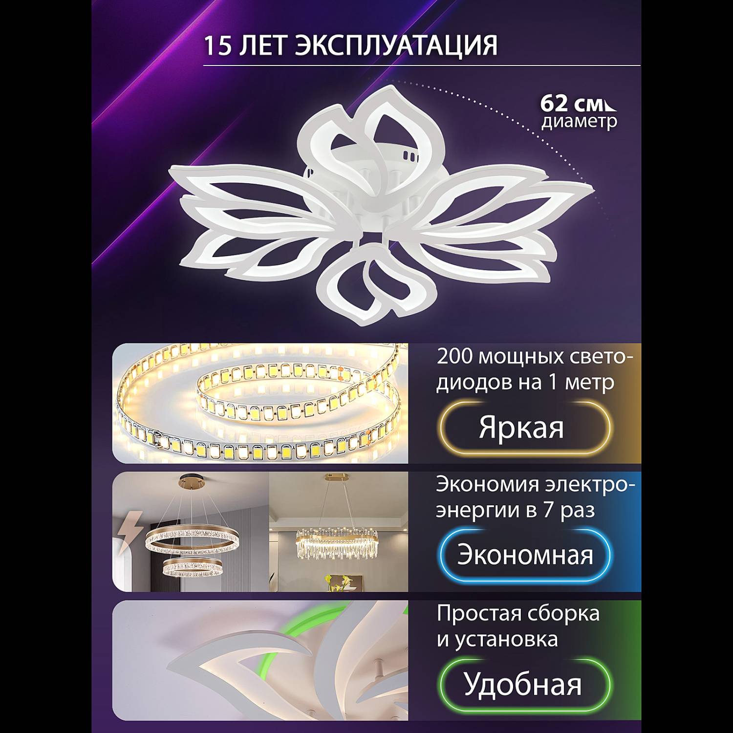 Потолочная люстра Natali Kovaltseva Fortuna LED LAMPS 81107/6C
