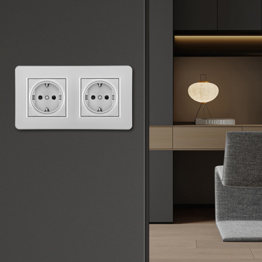 Розетка Arte Milano Set16-2 SET16-2-40-1x2 silver